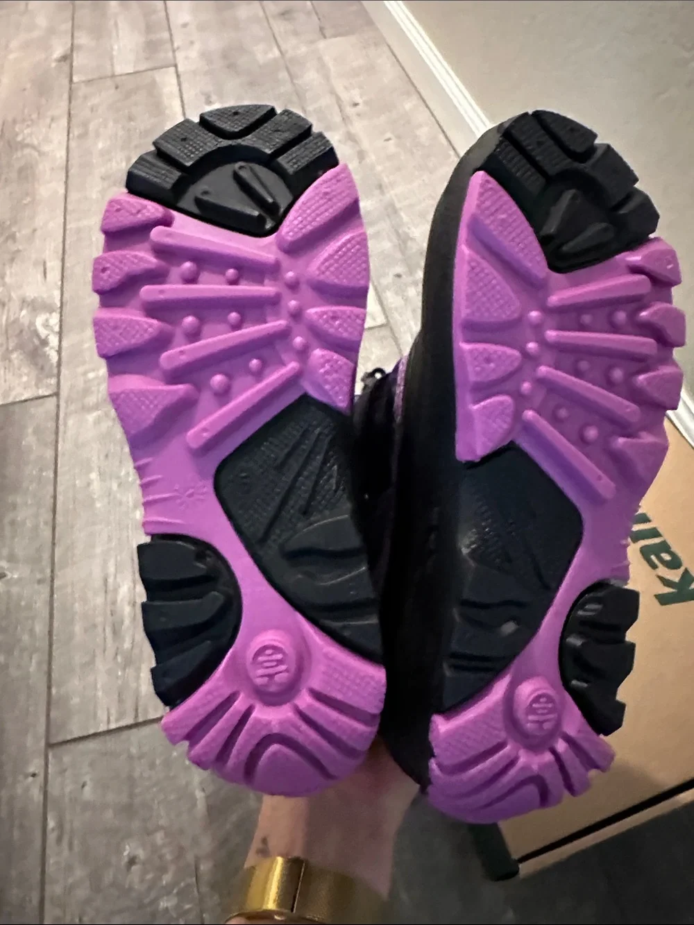Kamik Purple and Black Kids Waterproof Snow Boots
